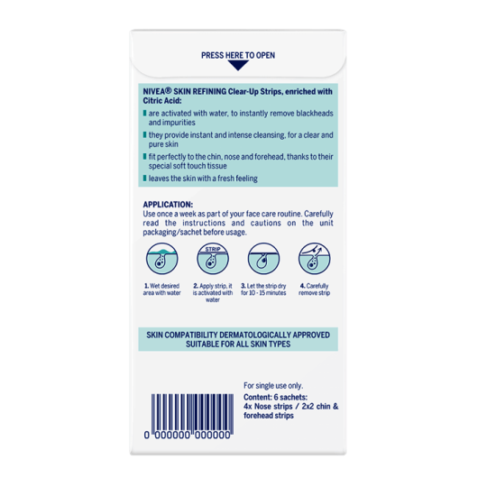 Почистващи лепенки за премахване на черни точки, 6 бр - Nivea