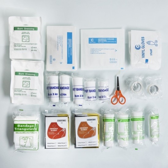 Комплект за първа помощ Пълно оборудване при спешни случаи кутия, 1 бр.