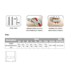 Корсет еластичен (с 4 твърди ребра) 3011 размер XL - MedTextile