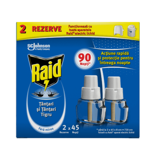 RAID Ел. пълнител двоен срещу летящи, инсектицид, 2 бр. - SC Johnson