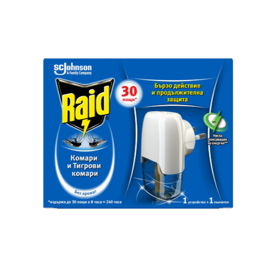RAID Изпарител с пълнител срещу летящи 1 УСТРОЙСТВО + 1 ПЪЛНИТЕЛ - SC Johnson