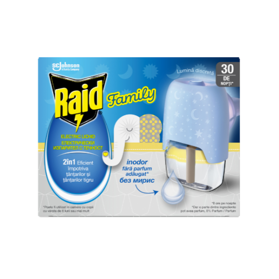 RAID изпарител с пълнител Фамилия, срещу летящи 1 УСТРОЙСТВО + 1 ПЪЛНИТЕЛ - SC Johnson