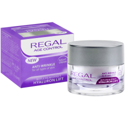 Нощен крем против бръчки REGAL AGE CONTROL HYALURON LIFT 45 мл - Роза Импекс