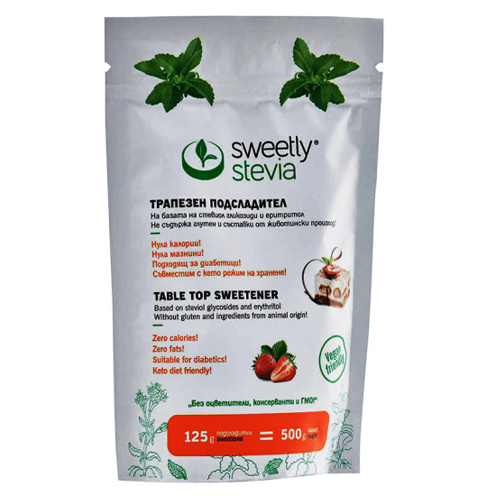 Суитли Стевия, подсладител на прах, 125гр - "Д - А"