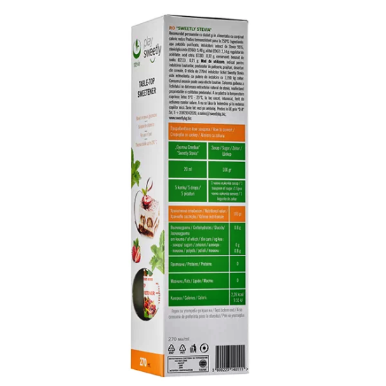 Суитли Стевия, течен подсладител, 270мл - "Д -А"