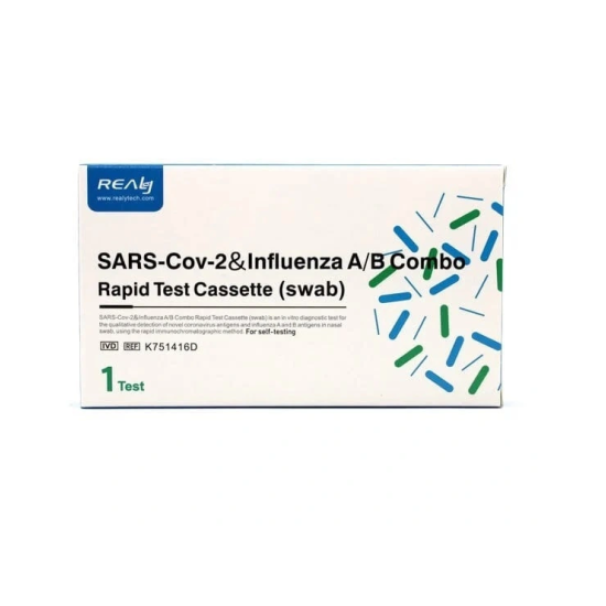 Комбиниран тест за COVID-19 (КОВИД) и Грип А+Б, Антигенен с тампон -  Realy Tech
