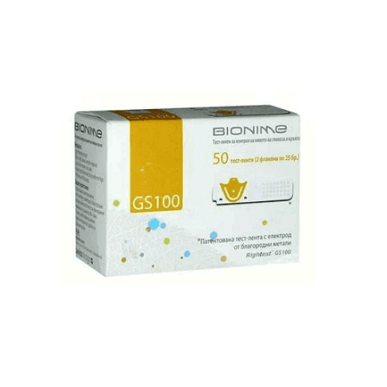 Tест ленти за глюкомер Bionime Rightest GS100 50 броя