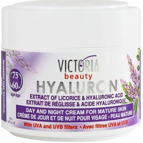 Крем за лице Victoria beauty за лице с хиалурон и женско биле (60 - 75) 50 мл - Виктория