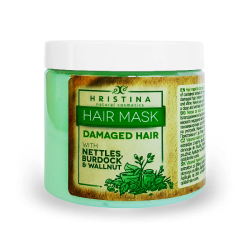 Маска за коса за изтощена коса с коприва, орех и репей 200 мл - Христина