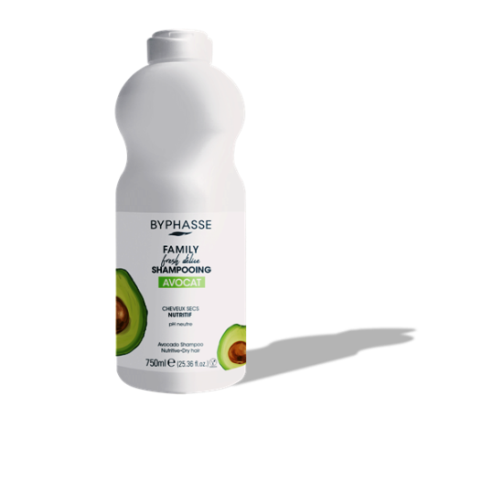 ШАМПОАН С ЕКСТРАКТ ОТ АВОКАДО ЗА СУХА И УВРЕДЕНА КОСА 750 мл. BYPHASSE
