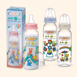 Шише за хранене Цветно 240 мл - Camera